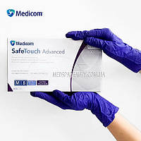 Нитриловые перчатки ТМ "Medicom" SafeTouch Advanced Cool blue размер М, 100 шт., ФИОЛЕТОВЫЙ