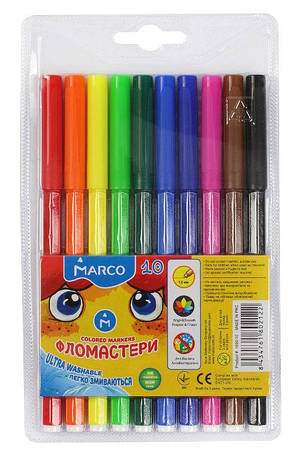 Фломастери 10кол. Marco 1690-10, фото 1