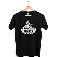 Футболка чорна зі спортивним принтом "Enduro is not a crime. Ендуро. Мотокрос" Push IT