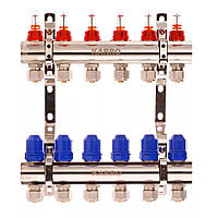 Коллектор для теплого пола KARRO 6 контуров с расходомерами 1"/3/4" SQ-1012103