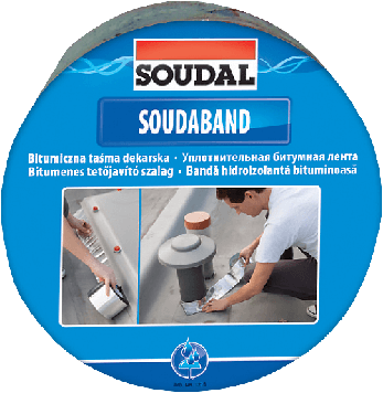 Стрічка бітумна 7.5см х 10м /коричневий (RAL8017)/ Soudaband SOUDAL