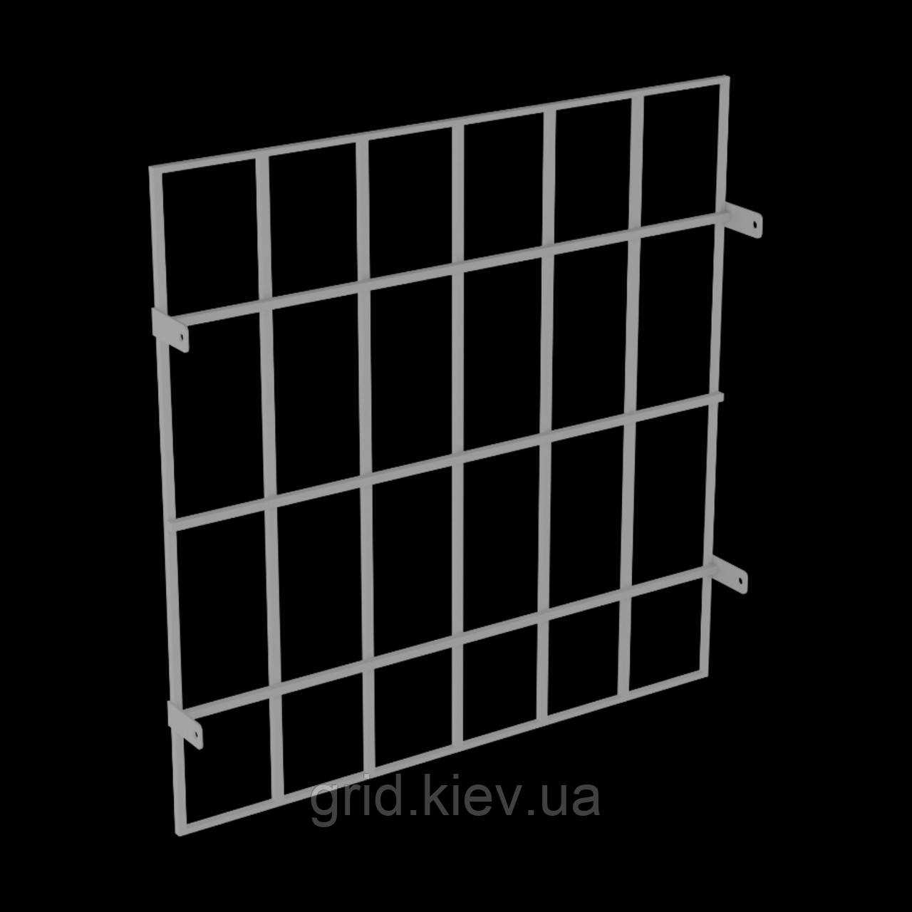 Решітка Ґрати 1000х1000 для вікон технічні металеві з монтажними вухами ГТ-02