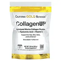 Морской коллаген California Gold Nutrition CollagenUP c гиалуроновой кислотой и витамином C 206 г