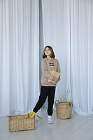 Худі тепле для дівчинки GBI Teens Бежеве на зріст 140 (13771)