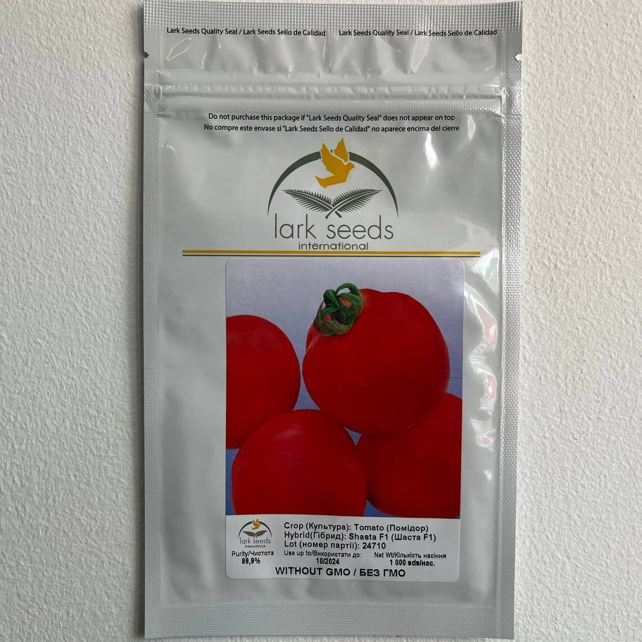 Шаста F1 1000 шт Lark Seeds Томат Детермінантний Насіння (Томат Детермінантний Насіння)