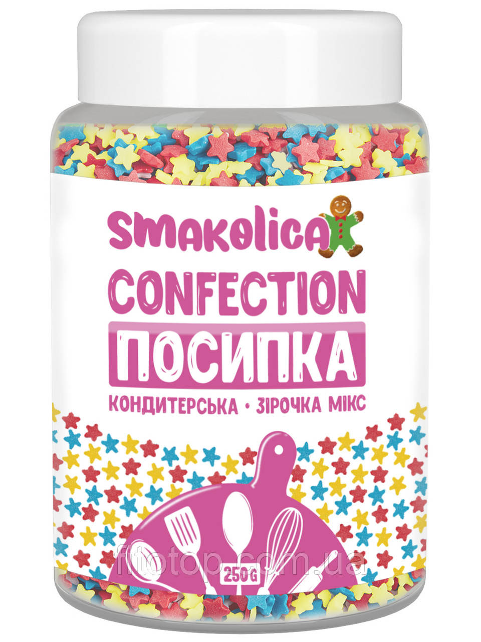 Посипка кондитерська "Зірочка Мікс" — цукрова, 250г
