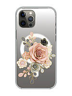 Магнитный чехол на iPhone 12 Pro Max с поддержкой MagSafe :: Розы (принт 275)