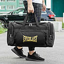 Спортивна сумка чоловіча дорожня Everlast biz Yellow чорна тканинна для поїздок та тренувань у залі на 60 літрів, фото 4