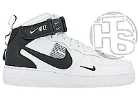 Мужские кроссовки Nike Air Force 1 Mid Utility White Black (с мехом) 804609-103 40