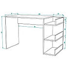 Стіл письмовий Дуб сонома довжиною 120 см з відритими поличками, фото 4