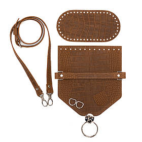 Комплект для сумки Монік зі шкіри, колір Руда рептилія