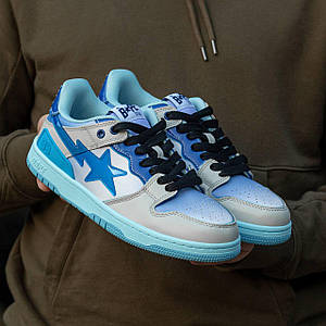 Чоловічі кросівки Bape SK8 Sta Patent Blue 40-41-42-43-44-45