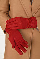Перчатки женские текстильные бордового цвета р.6,5 153549P