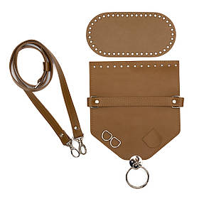 Комплект для сумки Монік зі шкіри, колір Карамельний