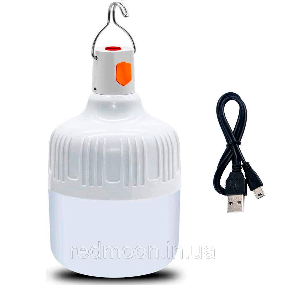 Акумуляторна лампа на гачку 50W, з USB / Підвісна LED лампочка для кемпінгу / Аварійний світильник