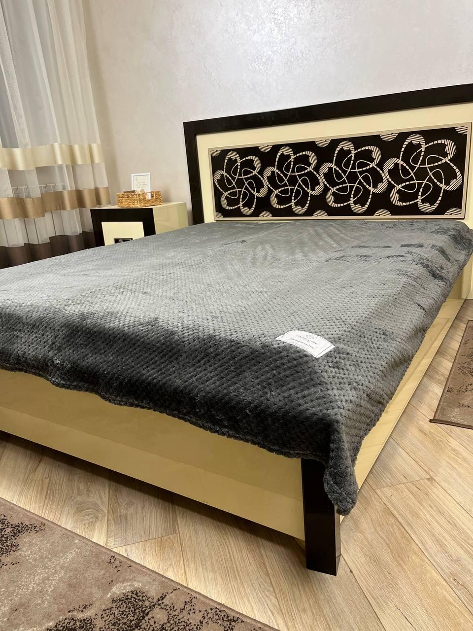 Плед бамбуковий соти графіт 200*220см