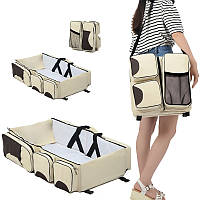 Сумка-органайзер для мамы на коляску Baby Bag - Travel Bed 74х35см пеленальный матрасик с бортиками (TI)