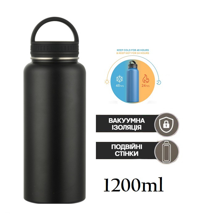 Бідон термос вакуумний Steel Vacuum Bottle 1000 ml з подвійними стінками з нержавіючої сталі Bl, фото 1