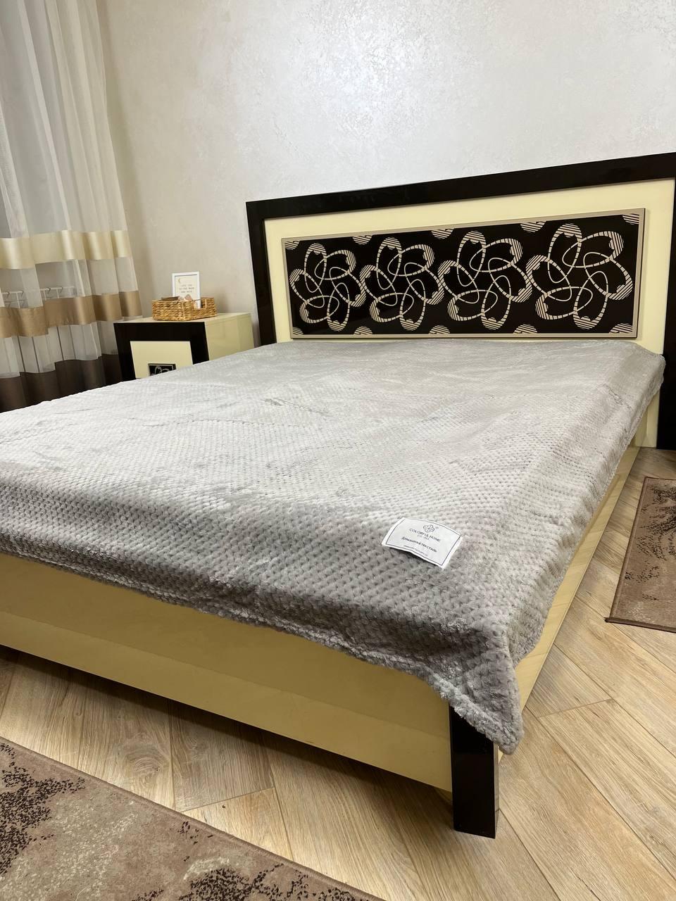 Плед бамбуковий соти світло-сірий 200*220см