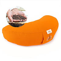Подушка для йоги та медитації з гречаною лузгою ТМ IDEIA, 46х25х10 см помаранч