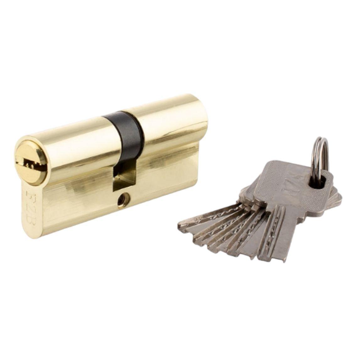 Серцевина для замка ключ-ключ лазерний 70мм цинк PB, 5 ключів, циліндровий механізм