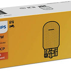 Лампа 12 V (бесек.1-контак.бурштин) W21W "Philips" (12071CP) Amber (пач.10 шт.)