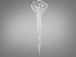 Велика кришталева люстра на 22 лампи E14 хром 100х300 см