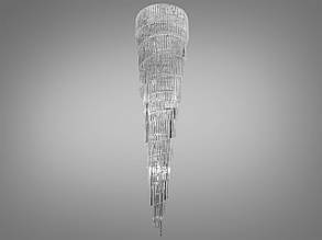 Велика кришталева люстра на 46 ламп E14 хром 100х480 см