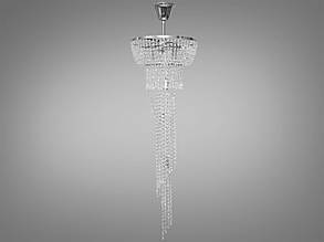 Велика кришталева люстра на 7 ламп E14 хром 40х140 см