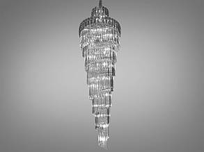 Велика кришталева люстра на 55 ламп E14 хром 100х450 см