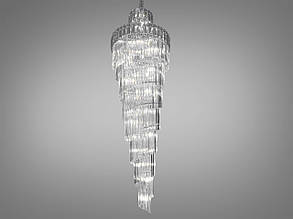 Велика кришталева люстра на 52 лампи E14 хром 80х360 см