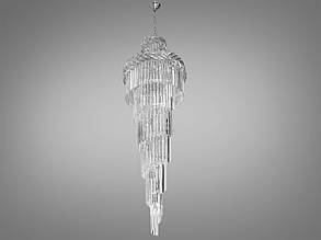 Велика кришталева люстра на 26 ламп Е14 метал/скло хром 60х255 см