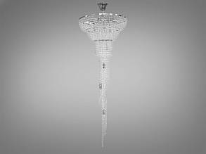 Велика кришталева люстра на 13 ламп E14 хром 60х190 см