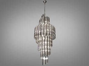 Велика кришталева люстра на 16 ламп E14 хром 60х225 см