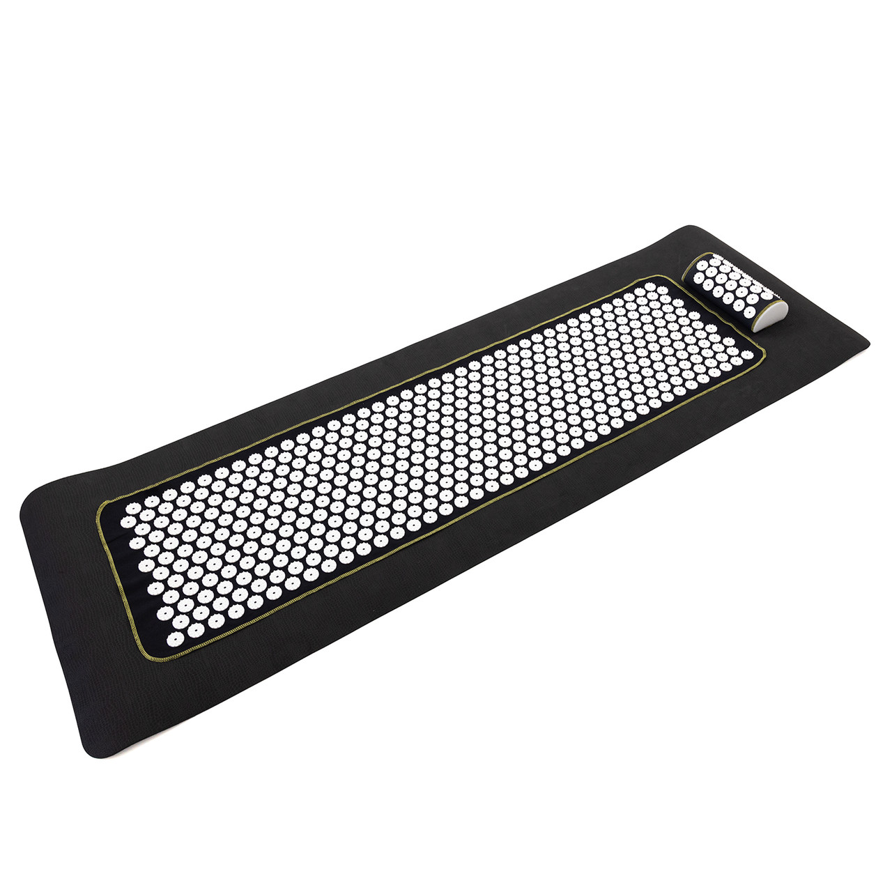 Набір для йоги 3в1 Килимок для йоги + Масажний килимок Аплікатор Кузнєцова + валик OSPORT Set 32 (n-0063) Чорно-білий, фото 1