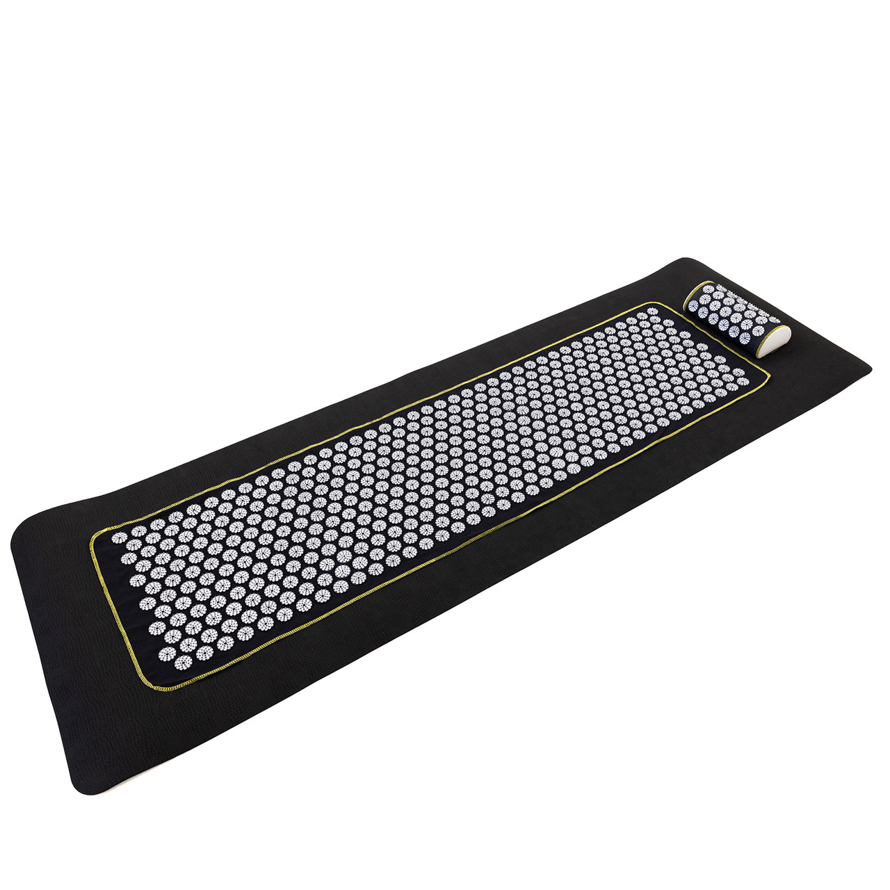 Набір для йоги 3в1 Килимок для йоги + Масажний килимок Аплікатор Кузнєцова + валик OSPORT Set 32 (n-0063) Чорно-сірий, фото 1