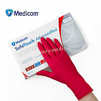 Нитриловые перчатки ТМ "Medicom" SafeTouch Advanced Premium Red, размер S, 4.2 г., 100 шт., КРАСНЫЙ