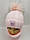 Дитячі польські зимові в'язані шапки на флісі з зав'язками оптом для дівчат, р.48-50, Ambra (Польща), фото 3