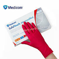 Нитриловые перчатки ТМ "Medicom" SafeTouch Advanced Premium Red, размер XS, 4.2 г., 100 шт., КРАСНЫЙ