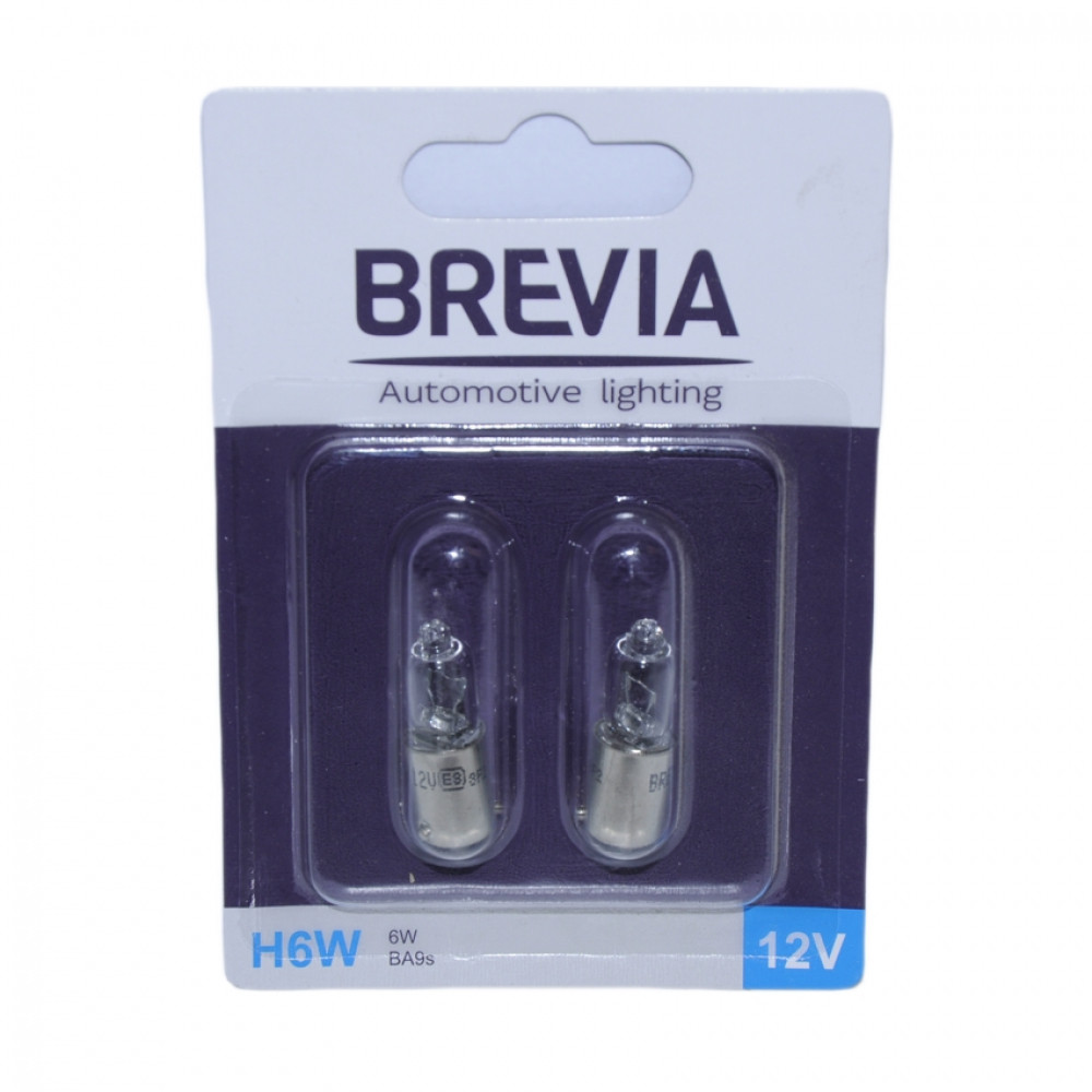 Лампа 12V (цок.BA 9s) H6W "Brevia" (12332B2) блістер 2шт.