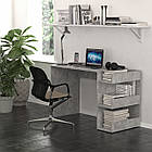 Стіл сірий письмовий довжиною 120 см з відритими поличками, фото 3