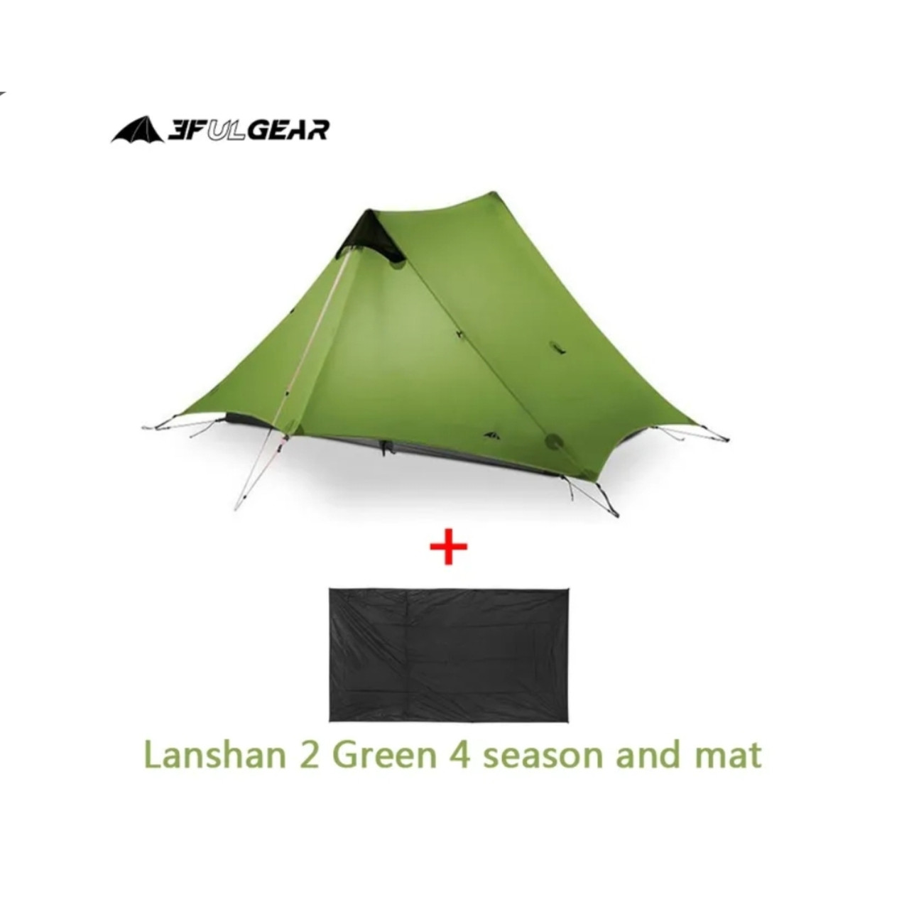 Намет надлегкий 2х місний 3F Ul Gear Lanshan 2 15D nylon 4 сезона. Вага: 1155г + футпринт вагою 142г