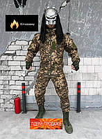 Осенний тактический костюм SoftShel пиксель ЗСУ, Костюм на флисе софтшел, Тактический боевой костюм, L