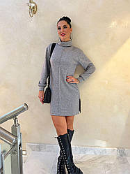 Тепла сукня з розрізами "Kleo" оптом | Норма і батал | Розпродаж моделі