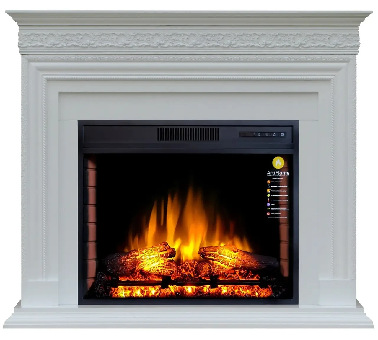 Камінокомплект ArtiFlame Pratella AF28S білий б'янко (101 х 117.1 см), зі звуком