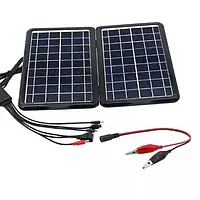 💚Сонячна панель EP-1812 6V 12W зарядний пристрій USB 5в1