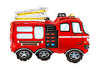 Фольгированный шарик фигура "Пожарная машина" красная 70х58 см