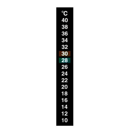 Термометр наклейка для акваріума 10-40C 13см, акваріумний градусник, фото 1