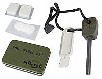 Комплект для разжигания костра Mil-Tec Fire Steel Set Olive 15275000