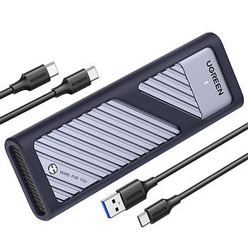 Корпус для жорсткого диска Ugreen M.2 NVMe SSD Enclosure + 2 кабеля (сірий) CM559